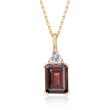 3.60 Carat Garnet and .19 ct. t.w. Diamond Pendant Necklace in 14kt Yellow Gold