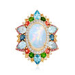 Ethiopian Opal and 3.60 ct. t.w. Multi-Gemstone Ring in 14kt Yellow Gold