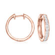 1.00 ct. t.w. Channel-Set Diamond Hoop Earrings in 14kt Rose Gold