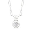 .51 ct. t.w. Diamond Cluster Paper Clip Link Necklace in 14kt White Gold