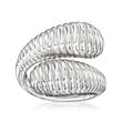 Sterling Silver Ribbed Bypass Ring