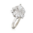 C. 1980 Vintage 1.35 ct. t.w. Diamond Flower Bouquet Ring in 14kt White Gold