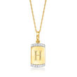.10 ct. t.w. Diamond Personalized Dog Tag Pendant Necklace in 14kt Yellow Gold