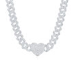 8.25 ct. t.w. CZ Heart Curb-Link Necklace in Sterling Silver