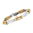C. 1980 Vintage .60 ct. t.w. Diamond Section Bracelet in 14kt Two-Tone Gold