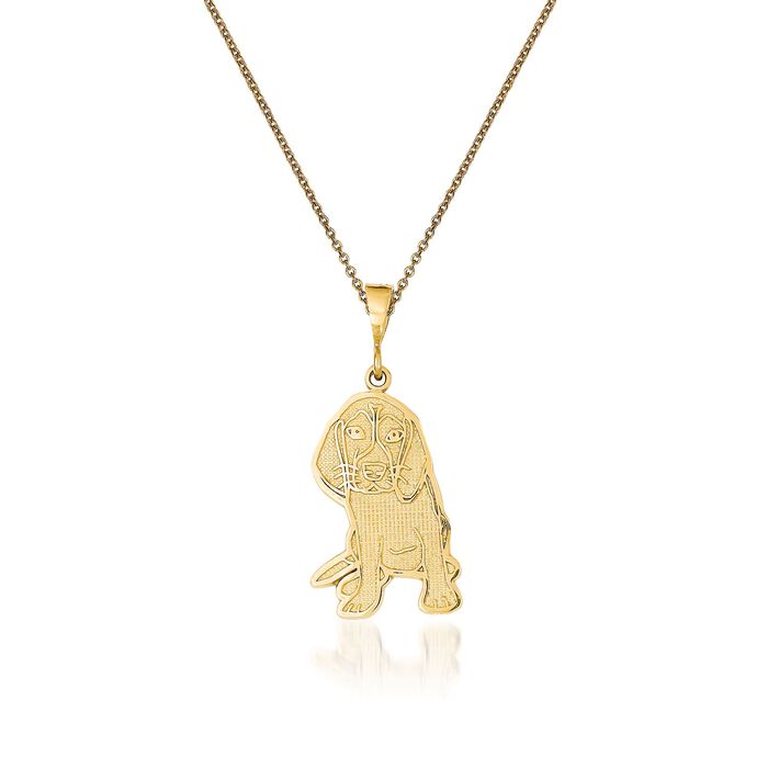 14kt Yellow Gold Beagle Pendant Necklace
