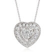 1.00 ct. t.w. Diamond Illusion Heart Pendant Necklace in 14kt White Gold