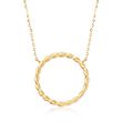 18kt Yellow Gold Twisted Open Circle Necklace