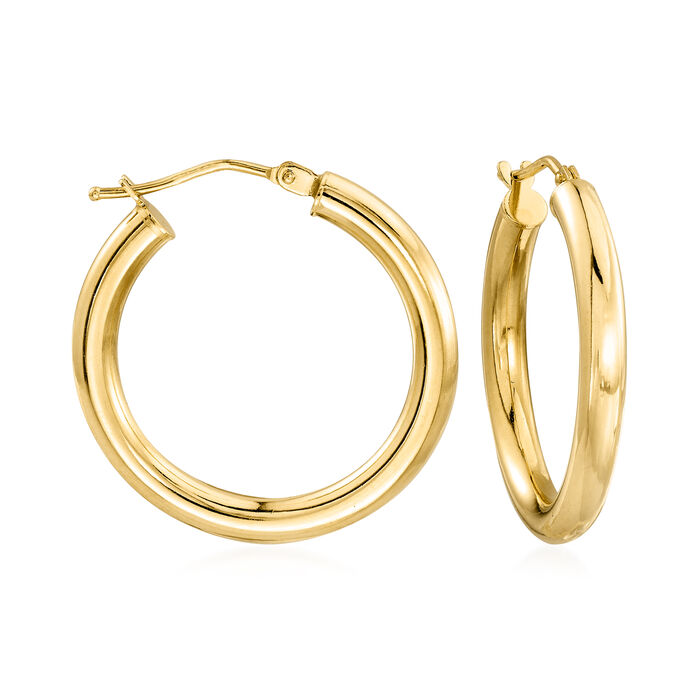 Italian 3mm 18kt Yellow Gold Hoop Earrings