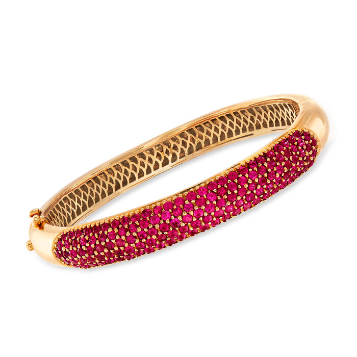 C. 1980 6.70 ct. t.w. Ruby Bangle Bracelet in 18kt Yellow Gold