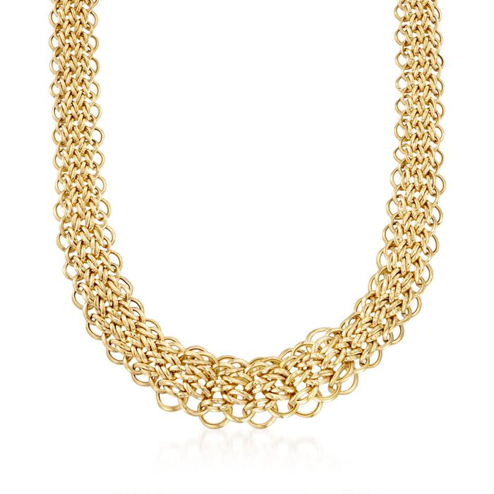 14kt Yellow Gold Graduated Multi-Circle Link Necklace