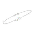 Personalized Infinity Bracelet in Sterling Silver - 3 to 7 Birthstones
