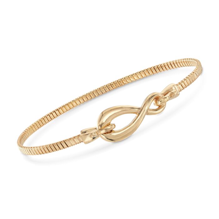 Italian 18kt Gold Over Sterling Infinity Symbol Bangle Bracelet