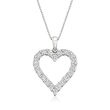 .50 ct. t.w. Diamond Open-Space Heart Pendant Necklace in Sterling Silver