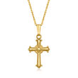 Child's 14kt Yellow Gold Cross Pendant Necklace in 14kt Yellow Gold