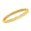 Italian 18kt Gold Over Sterling Textured and Polished Bangle Bracelet 
