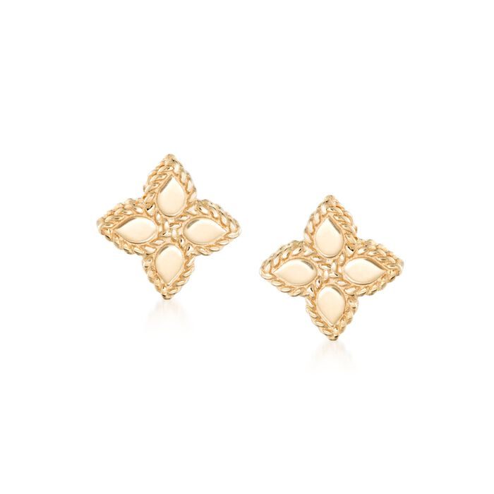Roberto Coin &quot;Princess Flower&quot; 18kt Yellow Gold Flower Stud Earrings