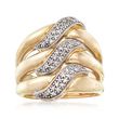 .20 ct. t.w. Pave Diamond Triple-Row Ring in 14kt Two-Tone Gold