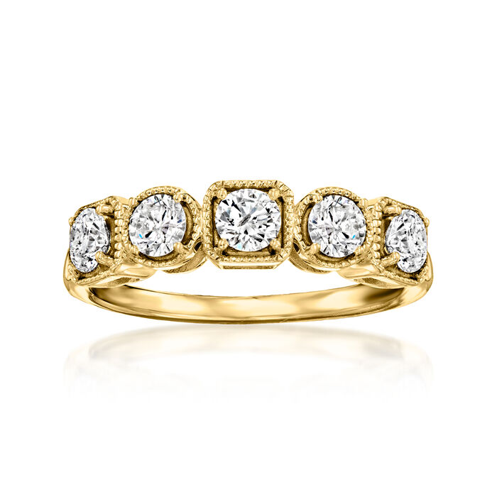 1.00 ct. t.w. Diamond Five-Stone Ring in 14kt Yellow Gold