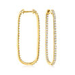1.50 ct. t.w. Diamond Inside-Outside Paper Clip Link Hoop Earrings in 14kt Yellow Gold