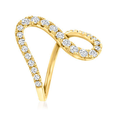 .79 ct. t.w. Diamond Wave Ring in 18kt Yellow Gold