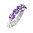2.10 ct. t.w. Amethyst Five-Stone Ring in Sterling Silver