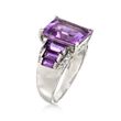 7.40 ct. t.w. Amethyst and .10 ct. t.w. Zircon Ring in Sterling Silver