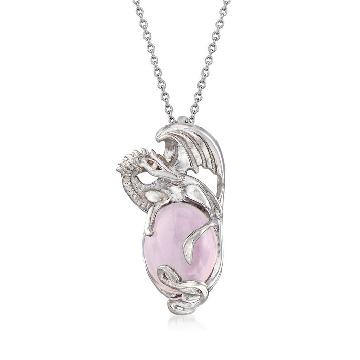 4.00 Carat Amethyst Dragon Pendant Necklace in Sterling Silver