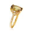 3.30 Carat Multicolored Tourmaline and .20 ct. t.w. Diamond Ring in 14kt Yellow Gold