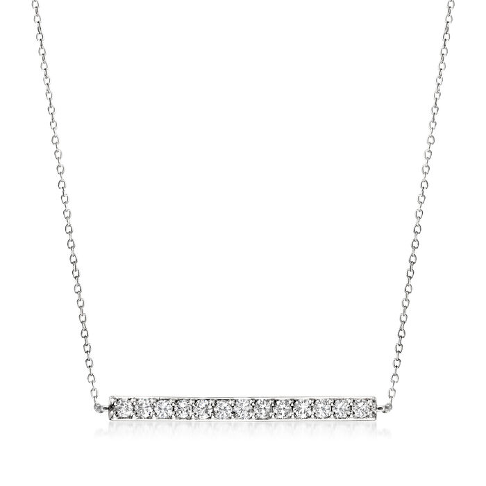 1.00 ct. t.w. Diamond Bar Necklace in 14kt White Gold