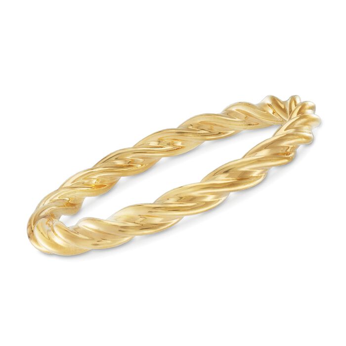 Italian Andiamo 14kt Yellow Gold Twisted Bangle Bracelet