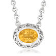 Andrea Candela &quot;Rioja&quot; 1.50 Carat Oval Citrine Necklace in Sterling Silver