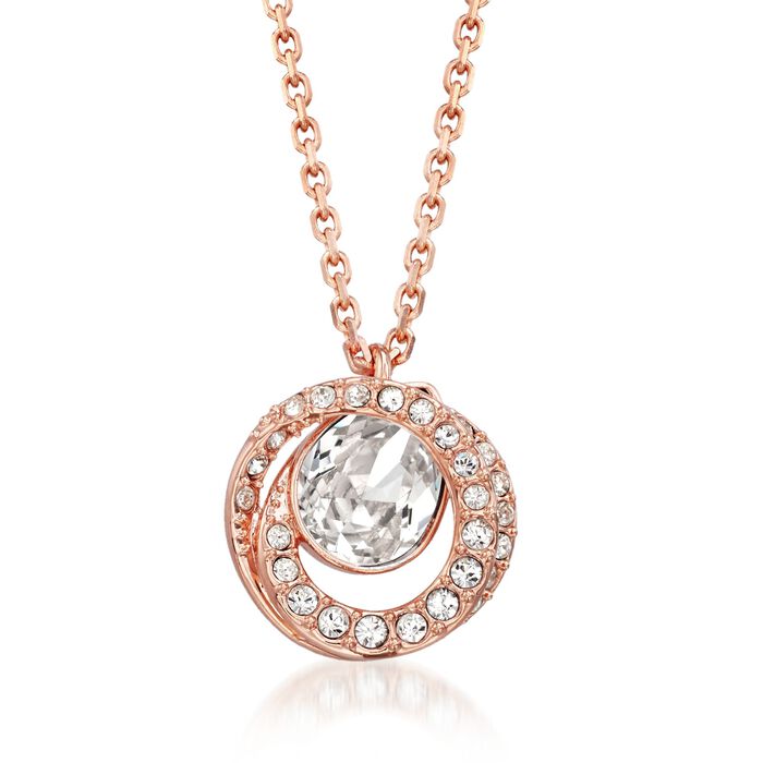 Swarovski Crystal &quot;Generation&quot; Crystal Pendant Necklace in Rose Gold Plate