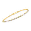 1.00 ct. t.w. Diamond Tennis-Style Flexible Bangle Bracelet in 14kt Yellow Gold