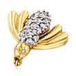C. 1990 Vintage .75 ct. t.w. Diamond Bumblebee Pin in 14kt Yellow Gold