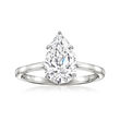 2.00 Carat Pear-Shaped Lab-Grown Diamond Solitaire Ring in 14kt White Gold