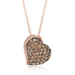 Le Vian 1.53 ct. t.w. Chocolate Diamond Heart Pendant Necklace with Vanilla Diamond Accents in 14kt Strawberry Gold