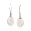 11-11.5mm Cultured Pearl Drop Earrings in Sterling Silver