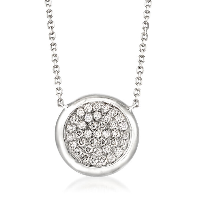 .41 ct. t.w. Pave Diamond Circle Necklace in 14kt White Gold