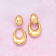 Italian 18kt Yellow Gold Jewelry Set: Oval Earrings and Open-Space Oval Jackets