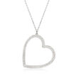 .80 ct. t.w. CZ Heart Necklace in Sterling Silver