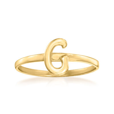 Monogram Rings. Image Featuring 14kt Yellow Gold Laser Polished Initial Ring 907738