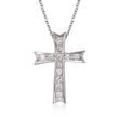 Simon G. .21 ct. t.w. Diamond Cross Pendant Necklace in 18kt White Gold