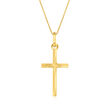 Italian 18kt Yellow Gold Diamond-Cut Cross Pendant Necklace