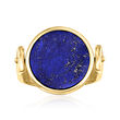 Italian Black Onyx and Lapis Flip Ring in 18kt Gold Over Sterling