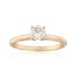 C. 1980 Vintage .50 Carat Diamond Solitaire Engagement Ring in 14kt Yellow Gold