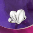 Italian Sterling Silver Puffed Heart Ring