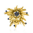 C. 1980 Vintage 1.55 ct. t.w. Sapphire Burst Pin in 18kt Yellow Gold
