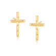 14kt Yellow Gold Cross Stud Earrings