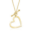 14kt Yellow Gold Cable-Chain Necklace with Heart Toggle